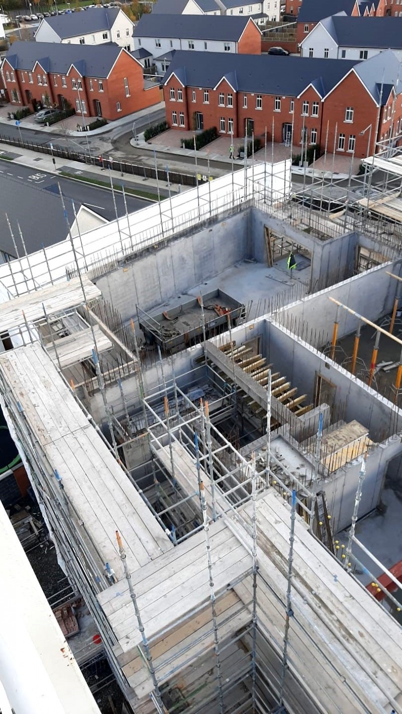 Construction work at Block E City West, Dublin - Formwork, Concreting, Steel Fixing and Labour Hire from MC Formwork, Donegal, Ireland