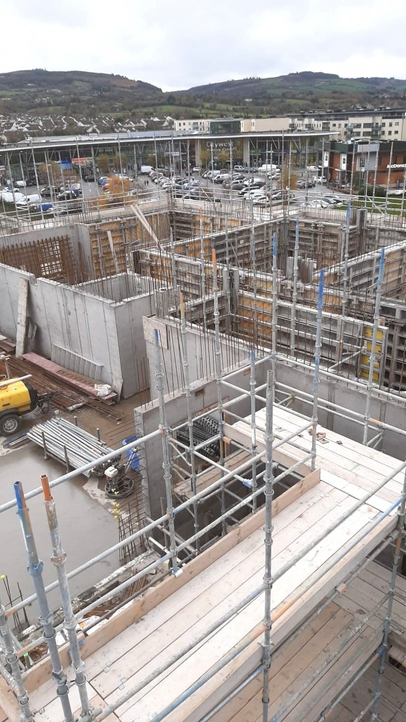 Construction work at Block E City West, Dublin - Formwork, Concreting, Steel Fixing and Labour Hire from MC Formwork, Donegal, Ireland